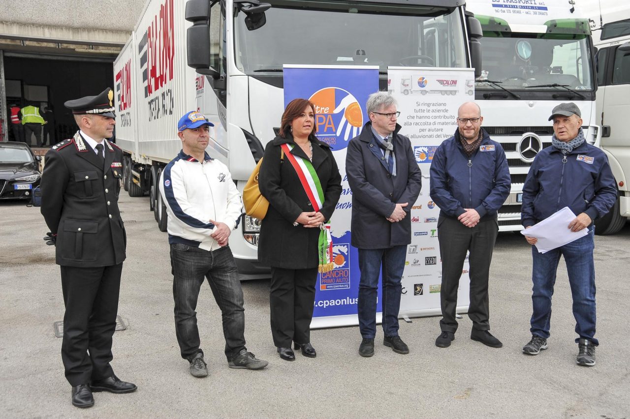 Consegnati gli aiuti agli alluvionati del Veneto