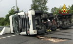 Si rovescia un camion carico di mosto sulla Castellana