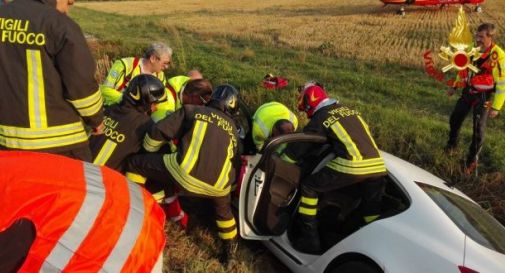 Incidente a Oderzo, auto nel fossato, ferita una donna