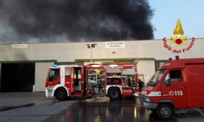 Inferno di fuoco alla Grigolin di Susegana: dieci mezzi dei Vigili del fuoco al lavoro