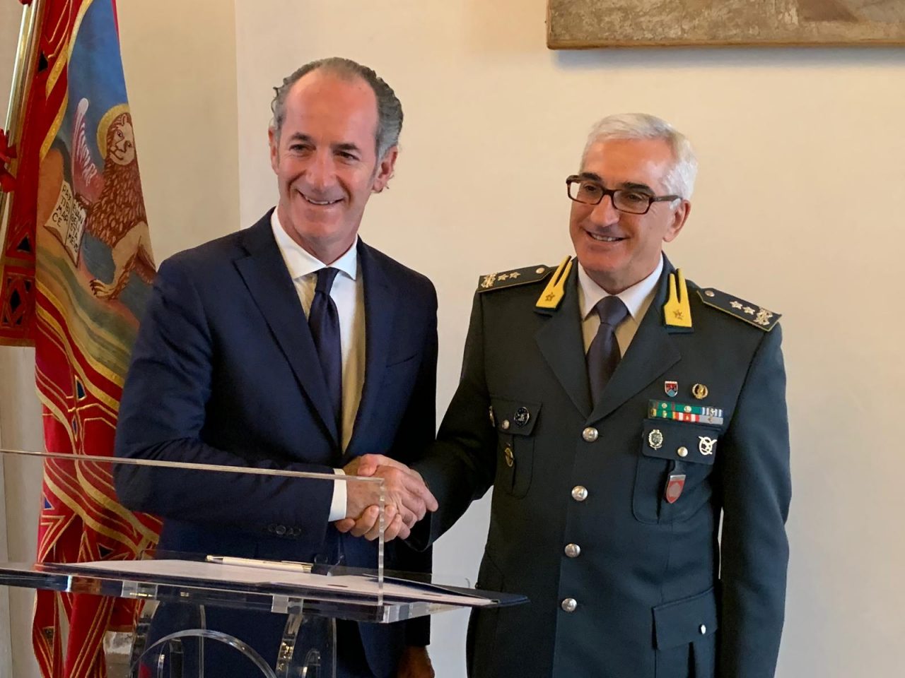 Presidente Zaia firma un protocollo con Guardia di Finanza