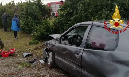 Perde il controllo ed esce di strada con l'auto, illeso