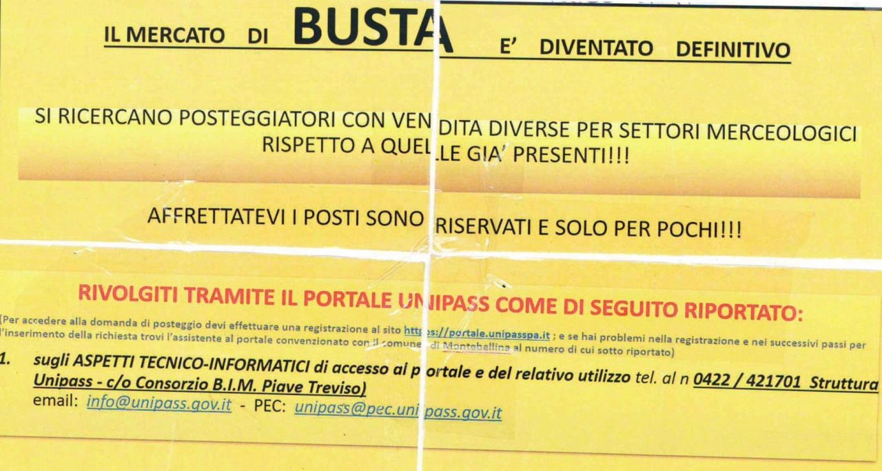 Volantino fake: mercato di Busta definitivo? “Non è così”