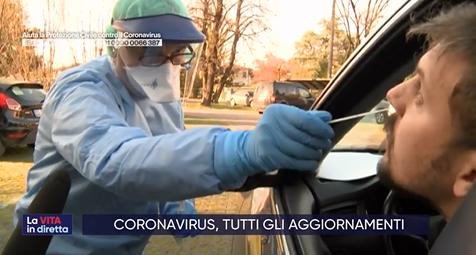 Tamponi drive-thru Treviso, test dal finestrino per chi transita in auto