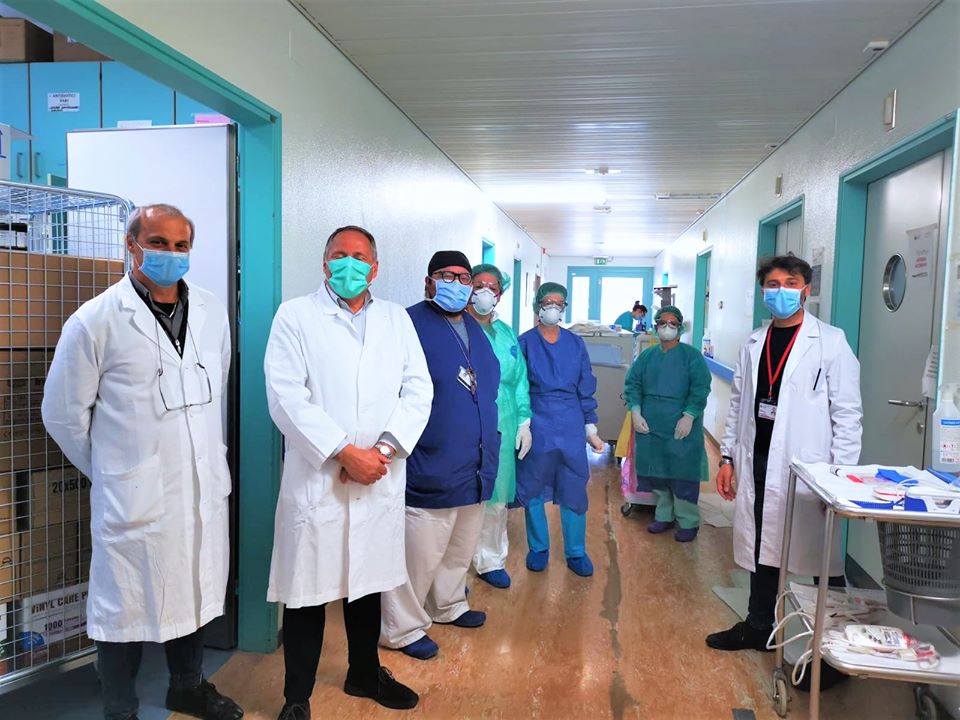 Vittorio Veneto, la visita di Benazzi al Covid-Hospital