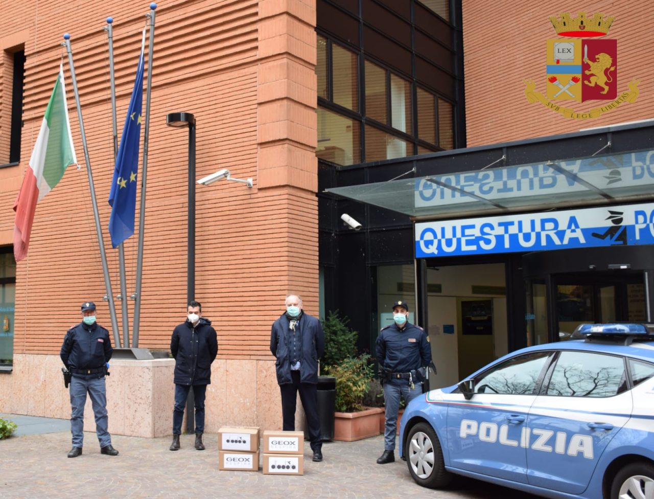 Geox-Diadora dona 2mila mascherine per gli agenti impegnati nei controlli