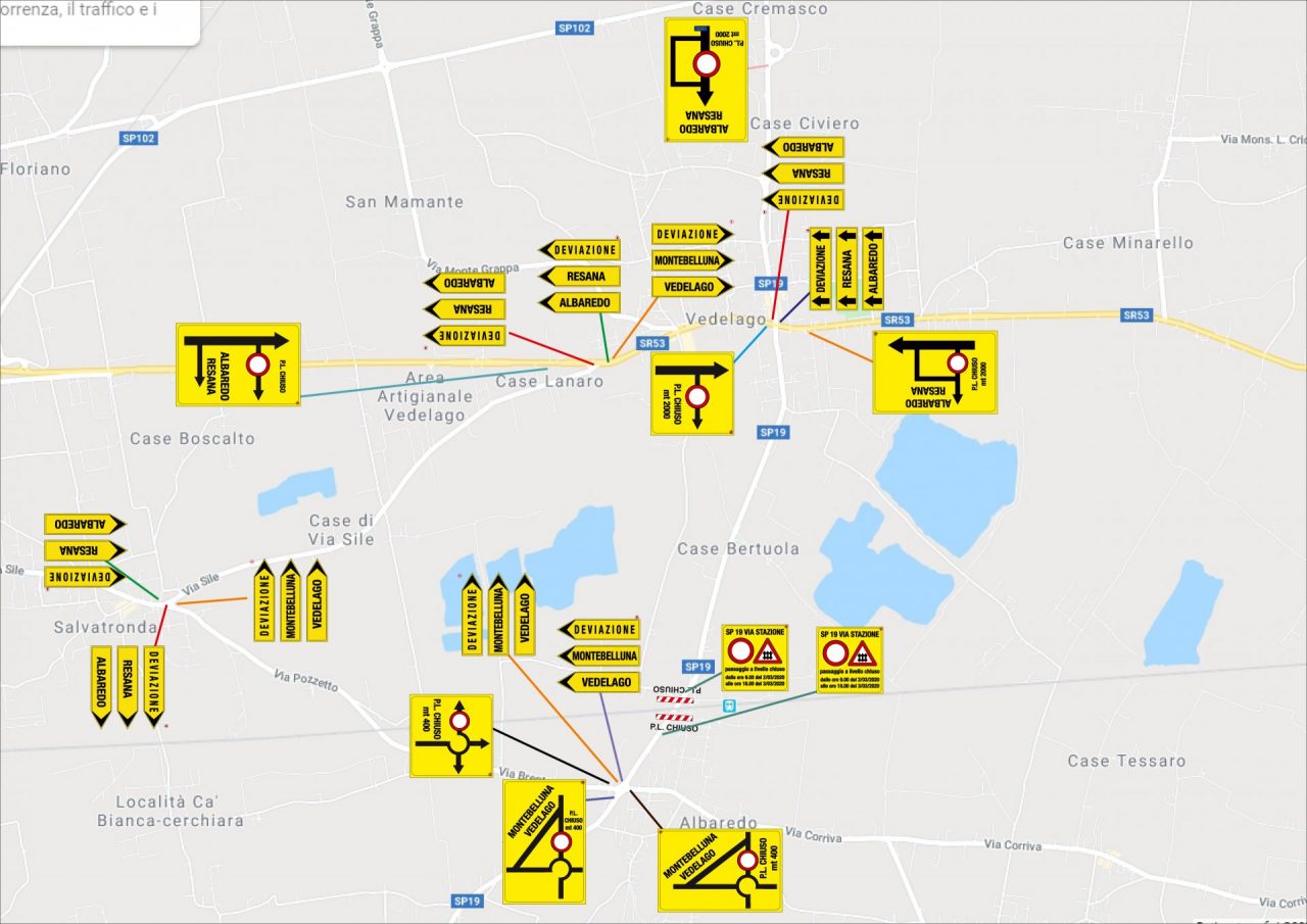 Viabilità Vedelago, domani e martedì chiuso il traffico della provinciale SP19 in centro