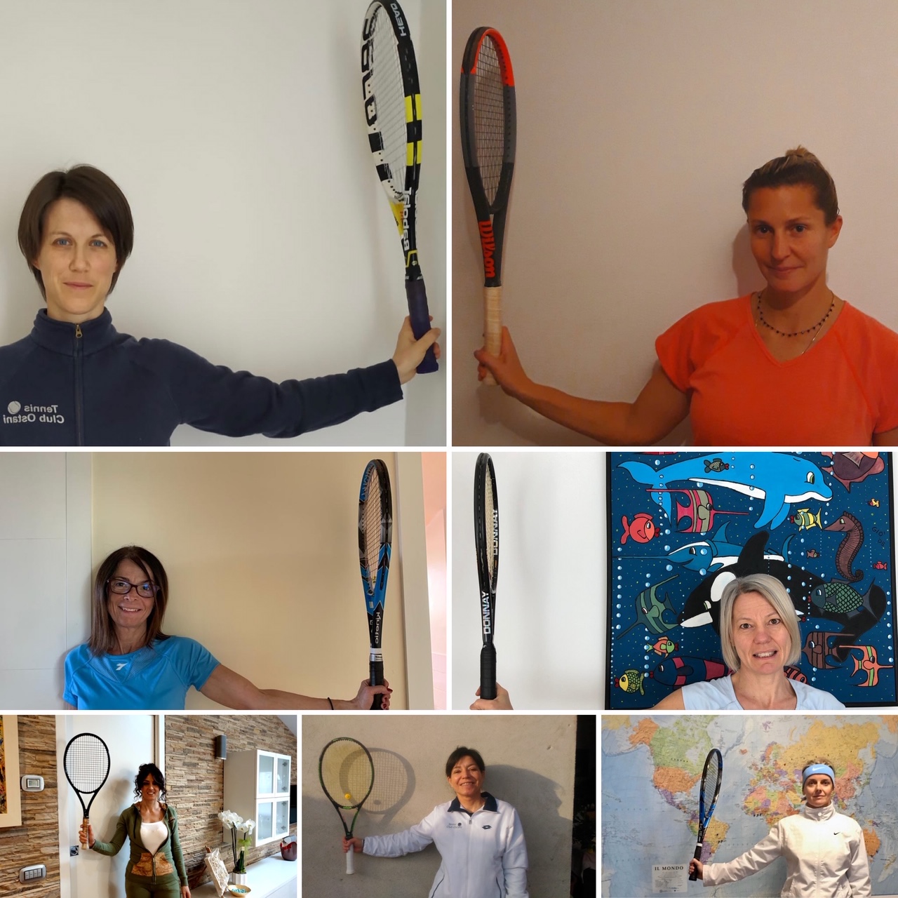 Tennis club Ostani Montebelluna, le foto da casa dei giocatori con la racchetta in mano