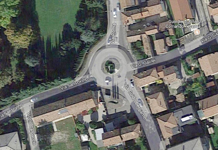 Rotatoria tra via Roma e via Galilei a Montebelluna: sarà più sicura anche per i pedoni