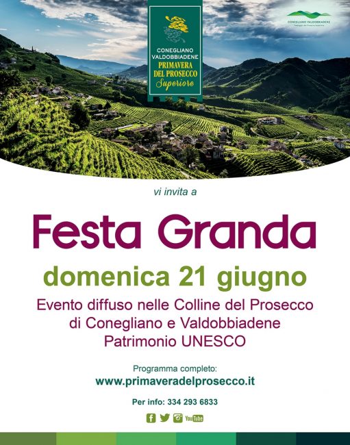 Solstizio d'estate, domenica è "Festa Granda" con i protagonisti della Primavera del Prosecco Superiore