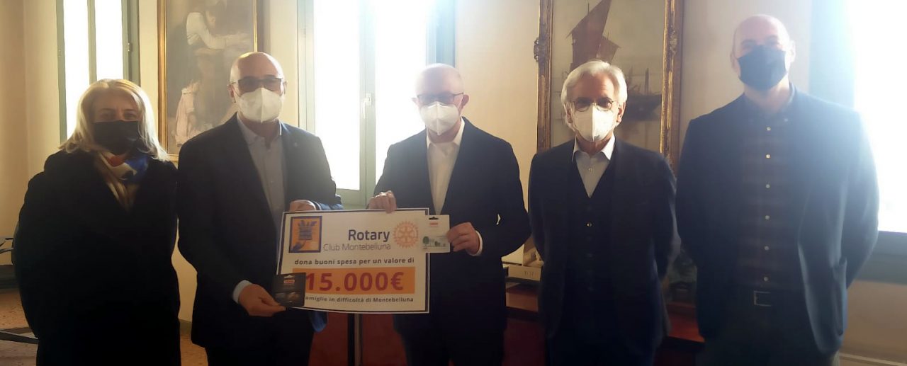Rotary Club Montebelluna, consegnati 15mila euro ai Servizi sociali: “Per l’acquisto di generi alimentari”