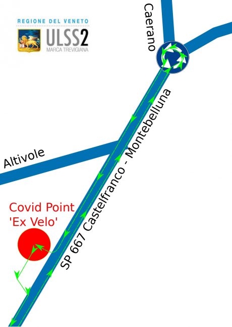 Covid Point Altivole, modificata la viabilità di accesso - CARTINA