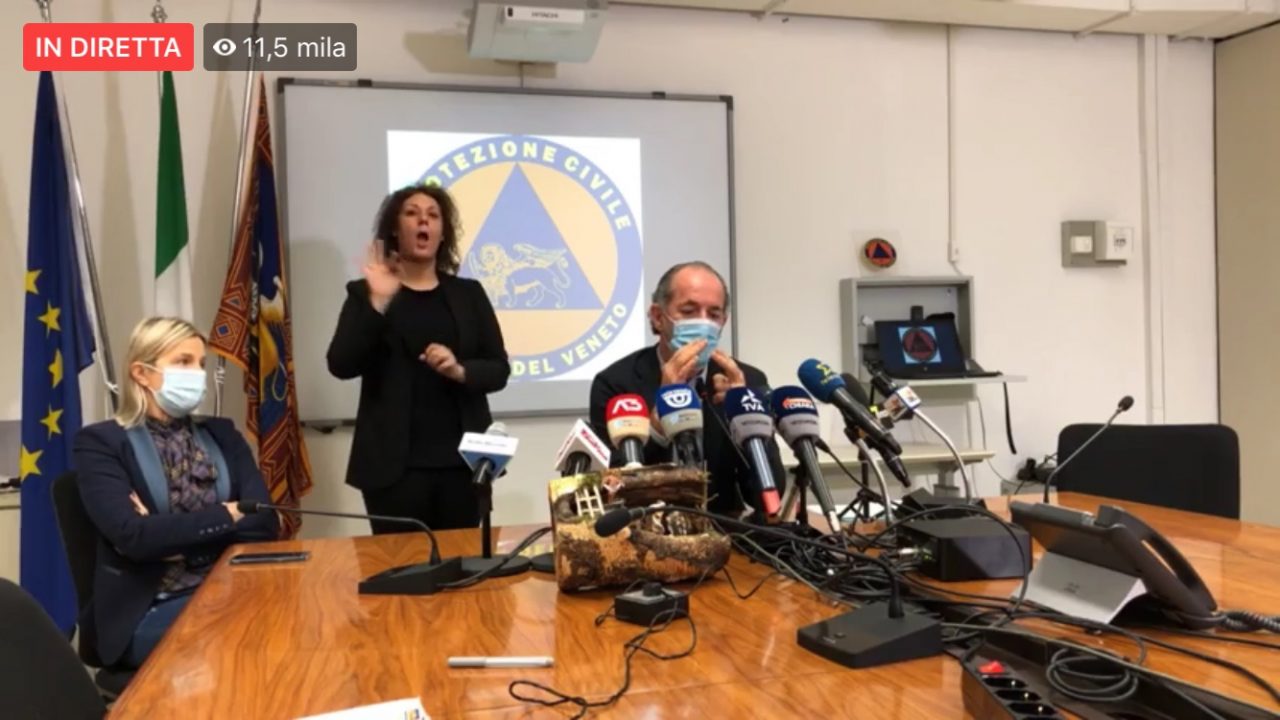 Covid, Zaia: “Dal 24 dicembre decade la nostra ordinanza” | +3834 positivi | Dati 19 dicembre 2020