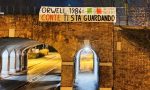 Mascherine Tricolori Treviso, striscione contro il sindaco Conte: "No al tracciamento Covid con telecamere"