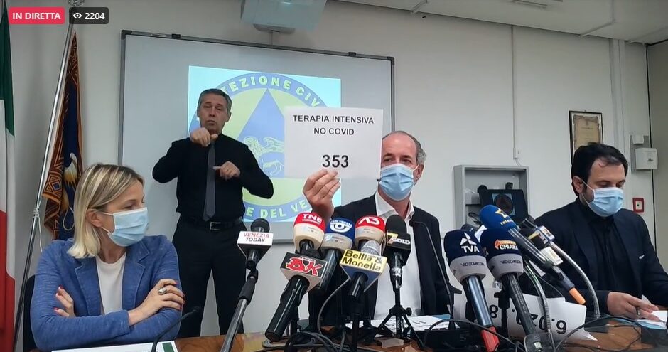 Covid, Zaia: “Sanitari non vaccinati, in Veneto sono ancora 17mila” | +460 positivi | Dati 2 agosto 2021