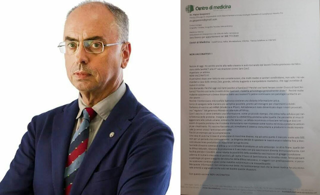 Zero Branco, medico fa un appello no-vax su carta intestata della clinica: “Non vaccinatevi”