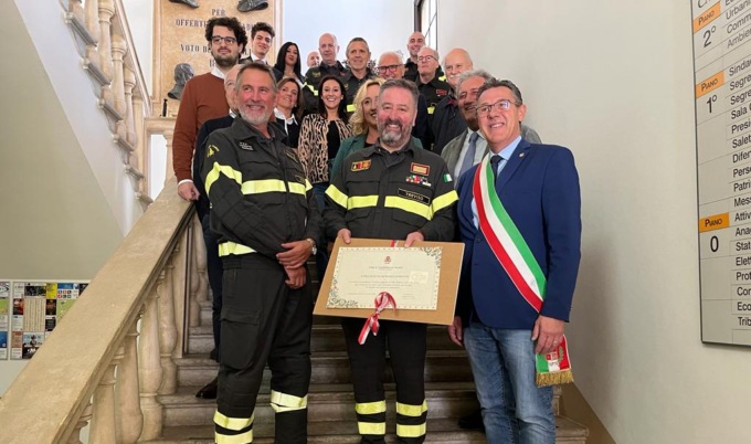 Vigili del fuoco Castelfranco, le foto del saluto al Capo distaccamento Paolo Galante che va in pensione