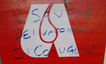 Scritta no vax nella sede dell'Avis comunale di Mogliano Veneto