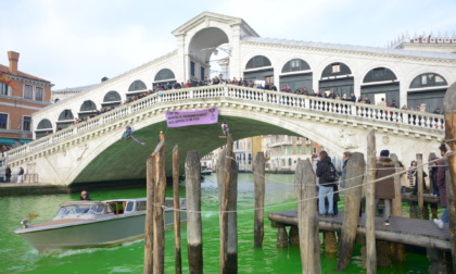 Blitz attivisti in Canal Grande a Venezia. Il sindaco Brugnaro: "Ora basta denunciamo"