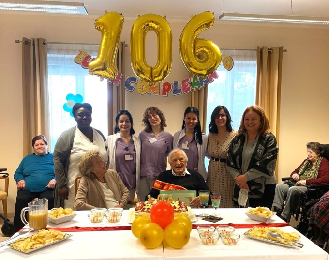 Compleanno speciale alla rsa Casa Mia Casier, Luigi spegne 106 candeline!