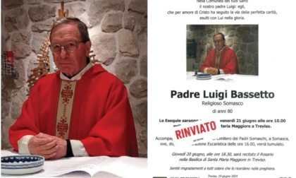 Morte Padre Luigi Bassetto, il sospetto di una dose di morfina dieci volte più alta: oggi l'autopsia