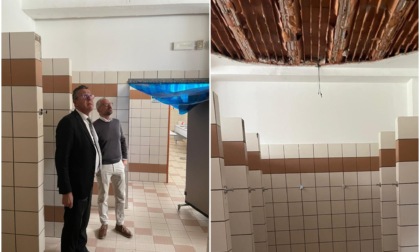 Crolla il soffitto negli spogliatoi della piscina comunale, impianto chiuso a Castelfranco Veneto