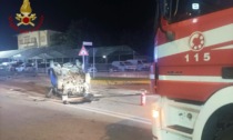 Auto si ribalta nella notte sulla SS51 a San Vendemiano, tre feriti