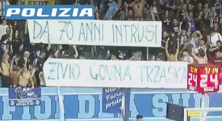 “Da 70 anni intrusi”, striscione choc contro i tifosi triestini: Daspo per quattro ultras del Treviso Basket