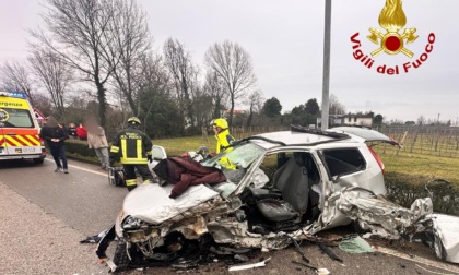 Scontro fra tre auto a Salgareda, un ferito