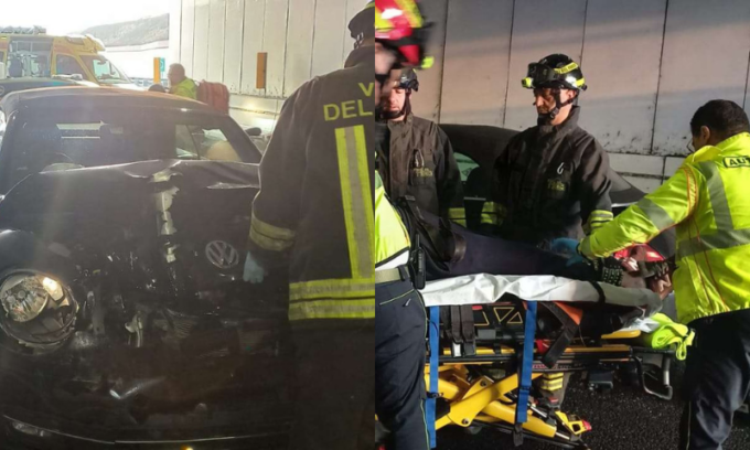 Scontro tra un’auto e una betoniera in galleria sulla Pedemontana, un ferito