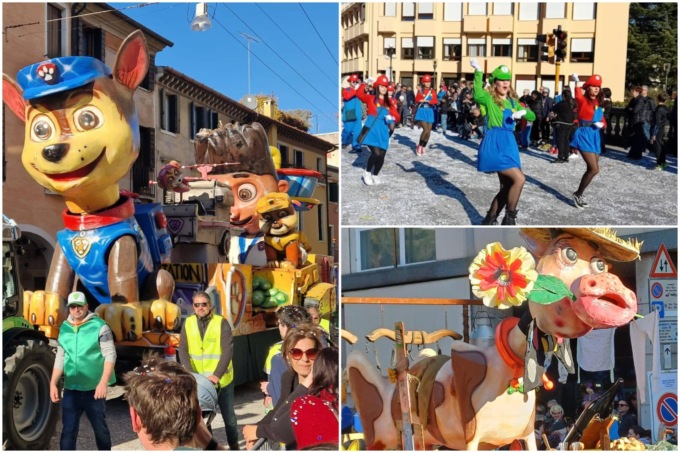 Martedì grasso di Carnevale, successo a Treviso e Conegliano: 135mila spettatori per le sfilate dei carri