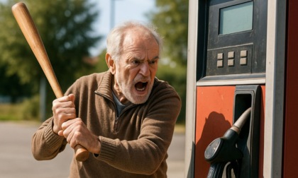 Non riesce a fare rifornimento perché il distributore non va, 70enne si arrabbia e lo colpisce con una mazza