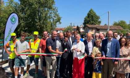 Taglio del nastro per il ponte Ottavi, doppia carreggiata e piste ciclabili