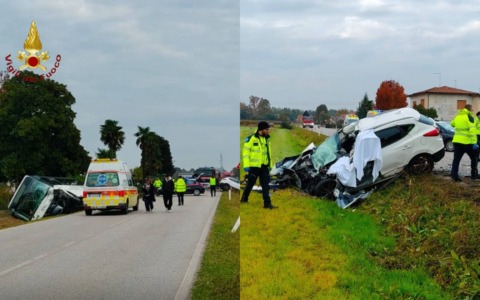 Suv Hyundai e autobus ATVO con 50 studenti si scontrano a Oderzo, un morto e 15 ragazzi feriti