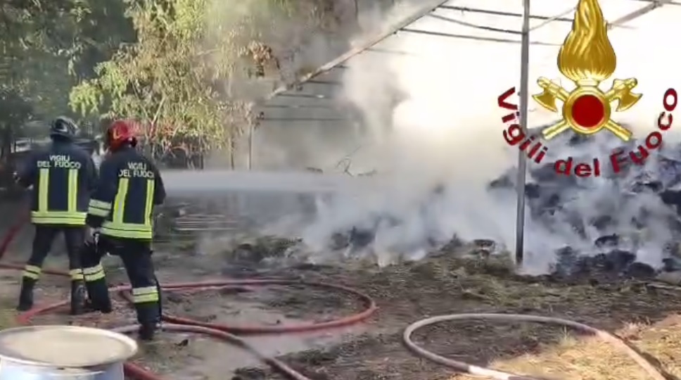 Paura per un ricovero attrezzi adiacente al fienile, che va a fuoco