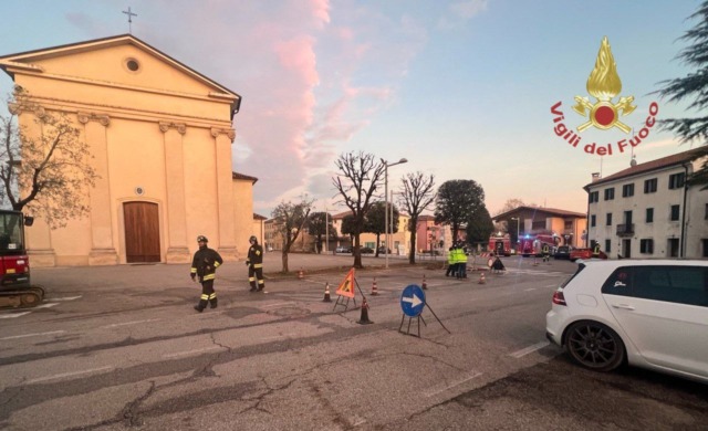 Fuga di gas a Zoppè di San Vendemiano: intervento dei vigili del fuoco