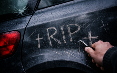 Vandalizzata l’auto di un professore sotto processo: incisi “R.I.P.” e croci sulla carrozzeria